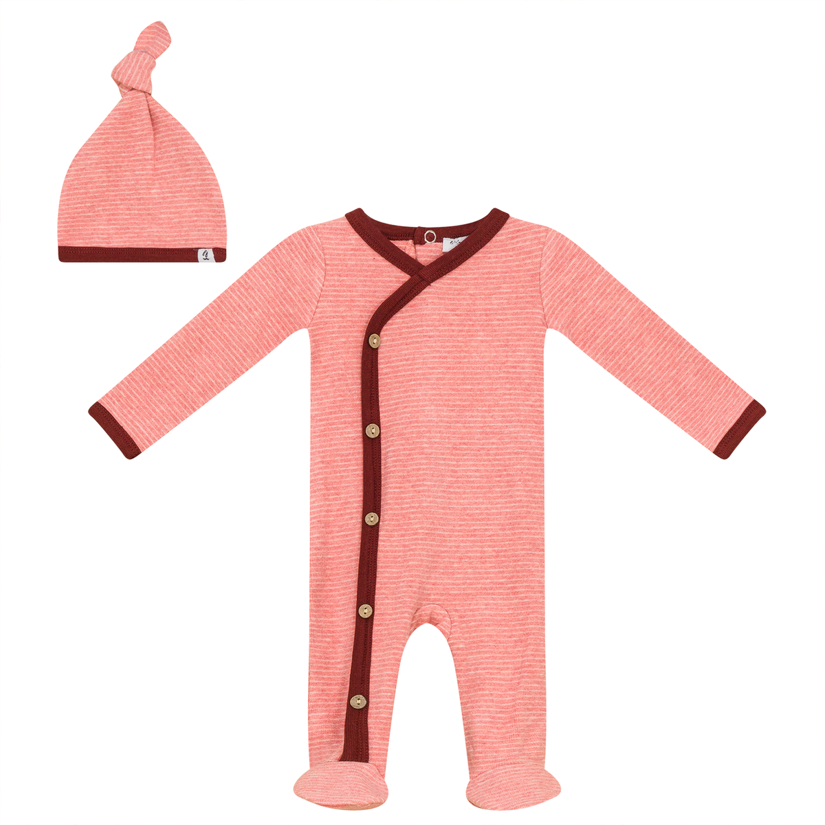 Stripe Stretch Knit Onesie set in Nectar by Little Fragile
