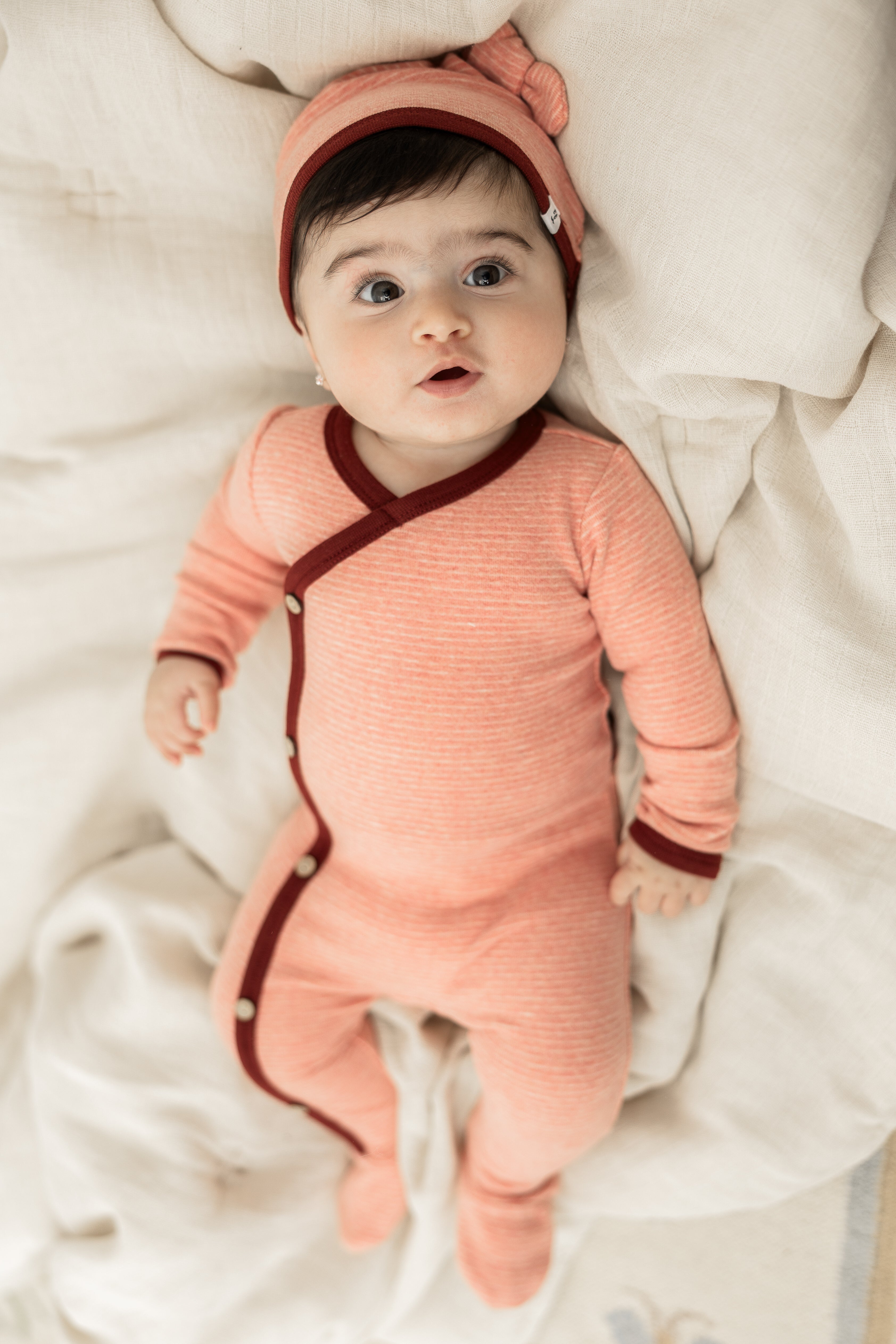 Stripe Stretch Knit Onesie set in by Little Fragile