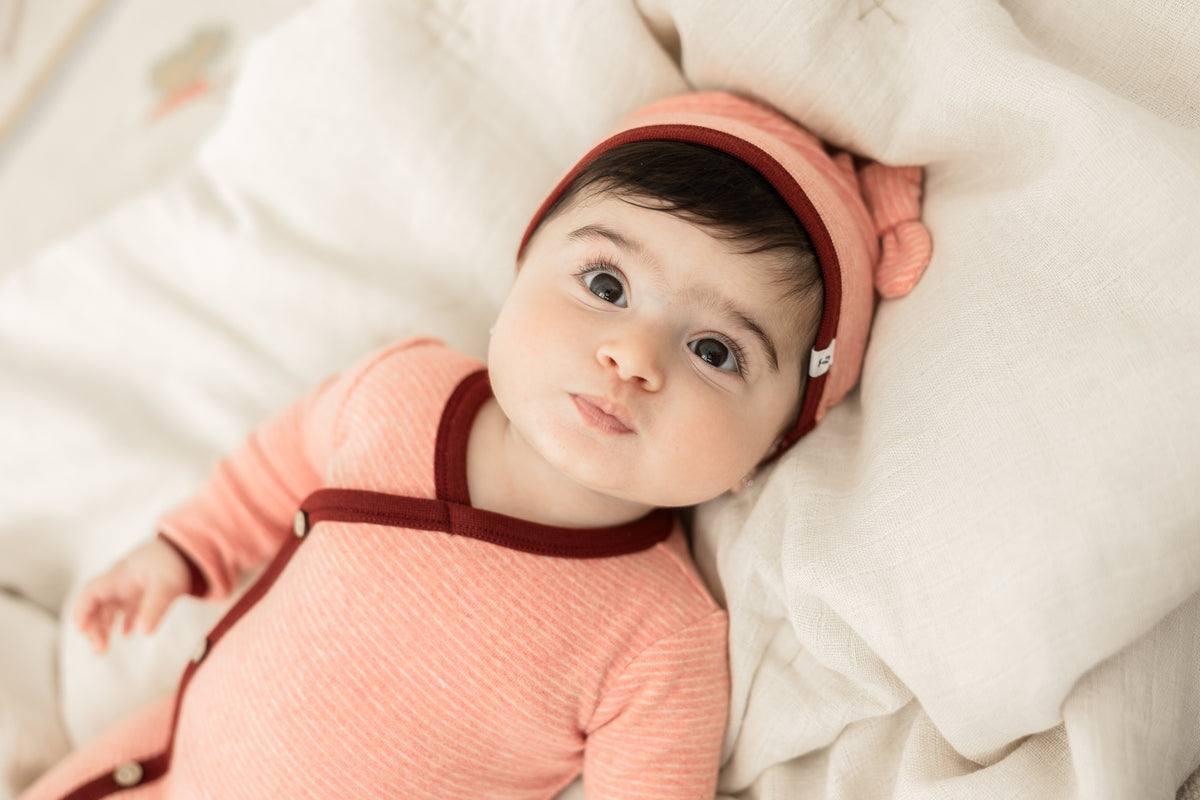 Stripe Stretch Knit Onesie set in by Little Fragile