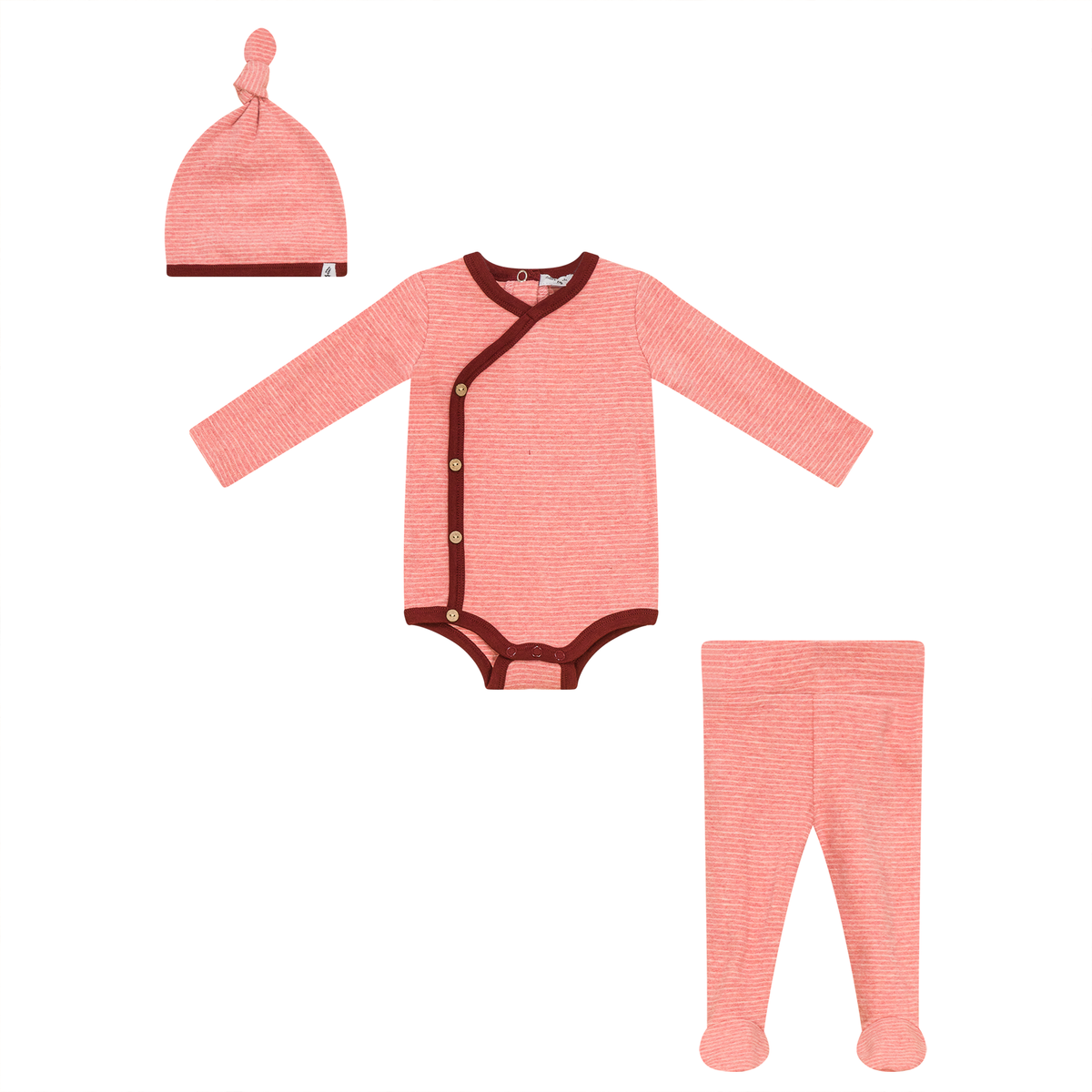 Stripe Stretch Knit 3Pc Set in Nectar by Little Fragile
