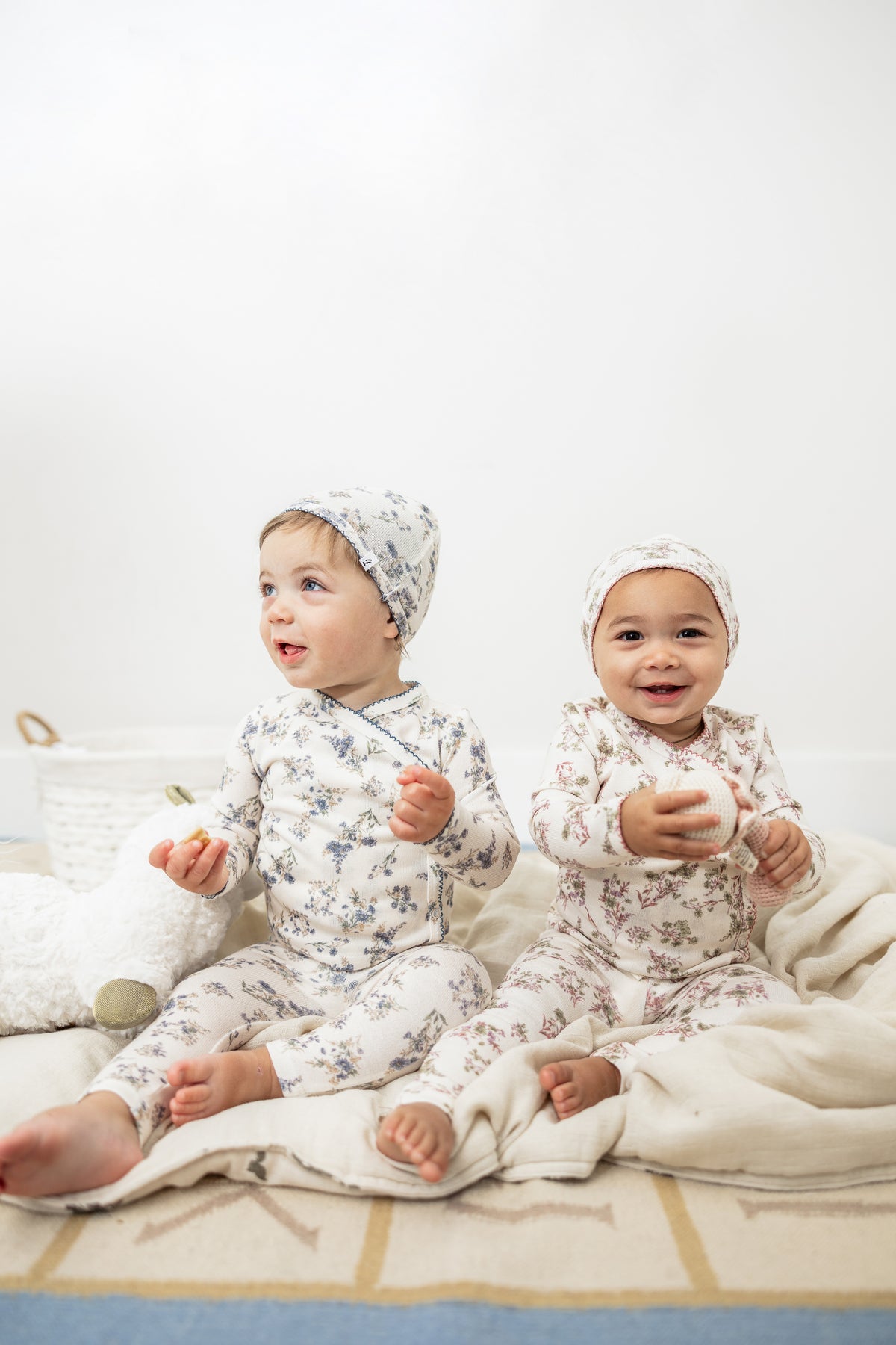 Flower Print Knit Onesie set in by Little Fragile