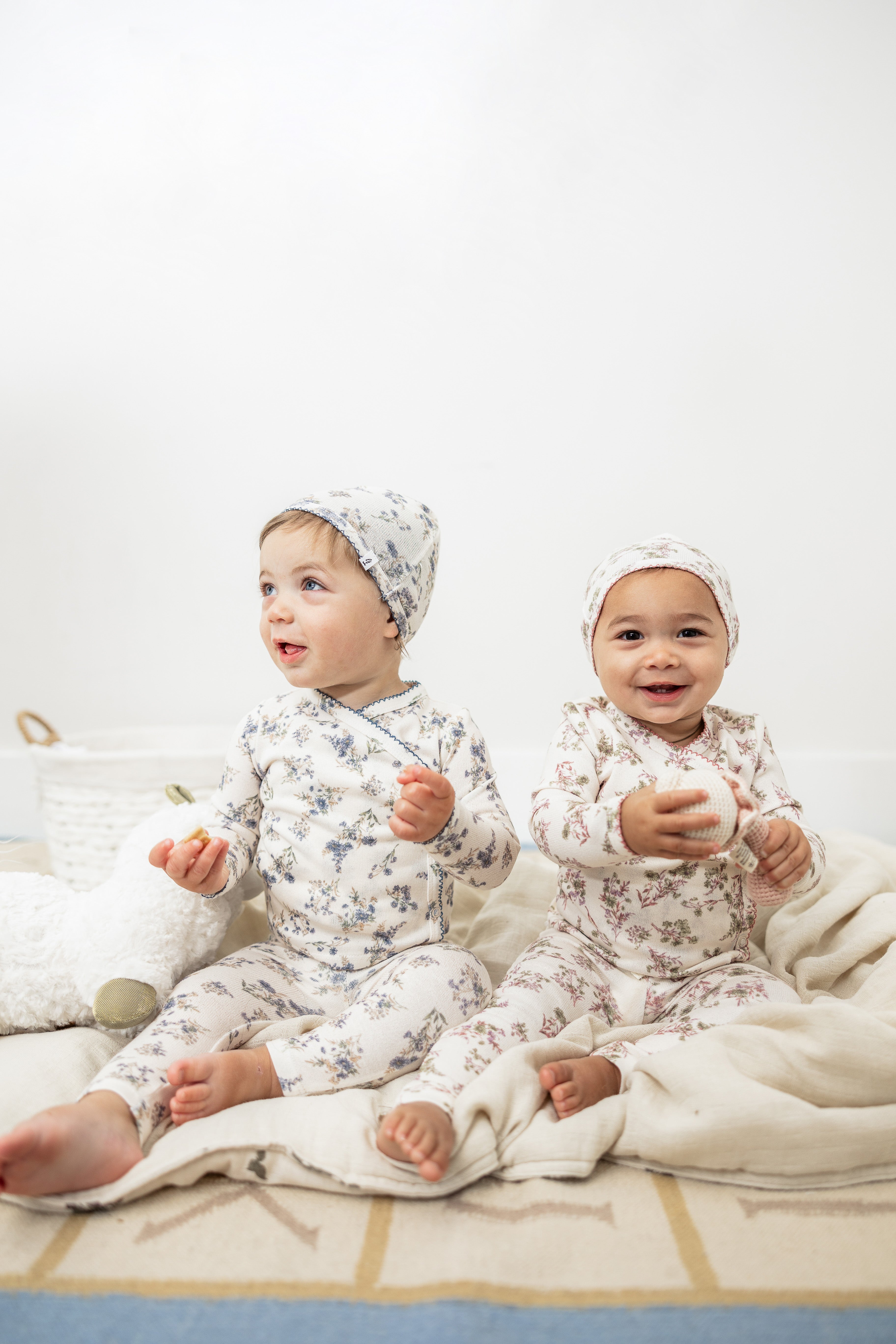 Flower Print Knit Onesie set in by Little Fragile