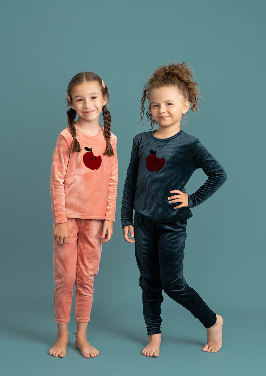 Apple Print Cotton Velour 2Pc Set in by Mocha