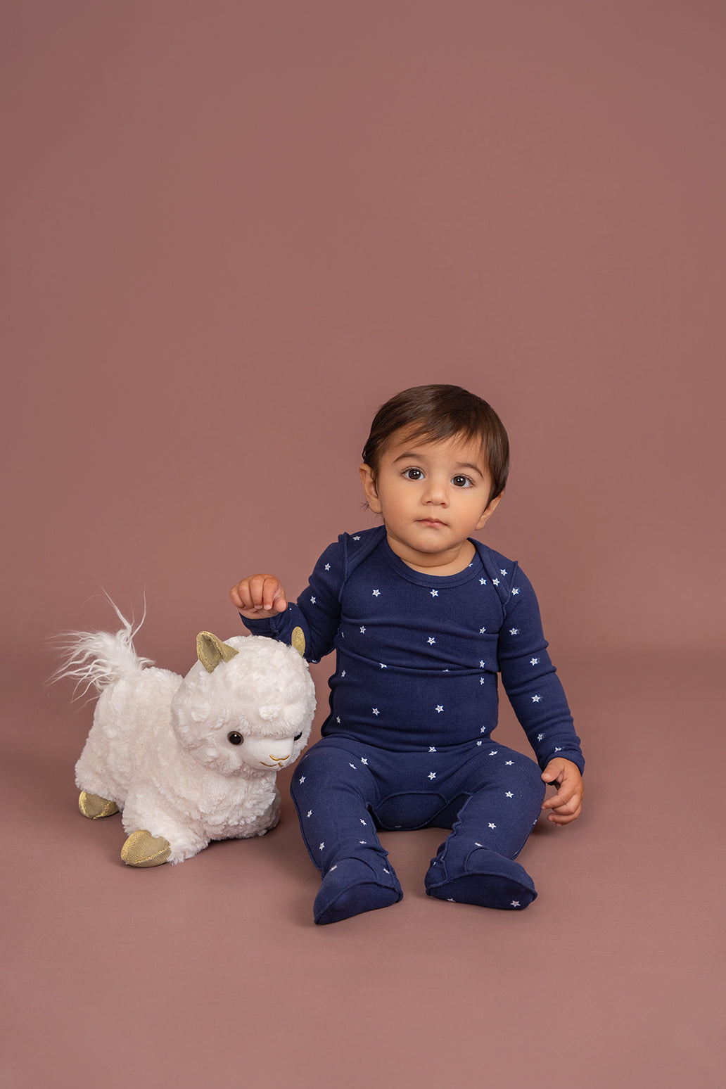 Star Print Onesie in by Mocha
