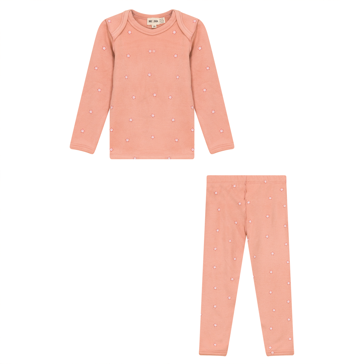 Star Print 2Pc Set in Peach Fuzz by Mocha
