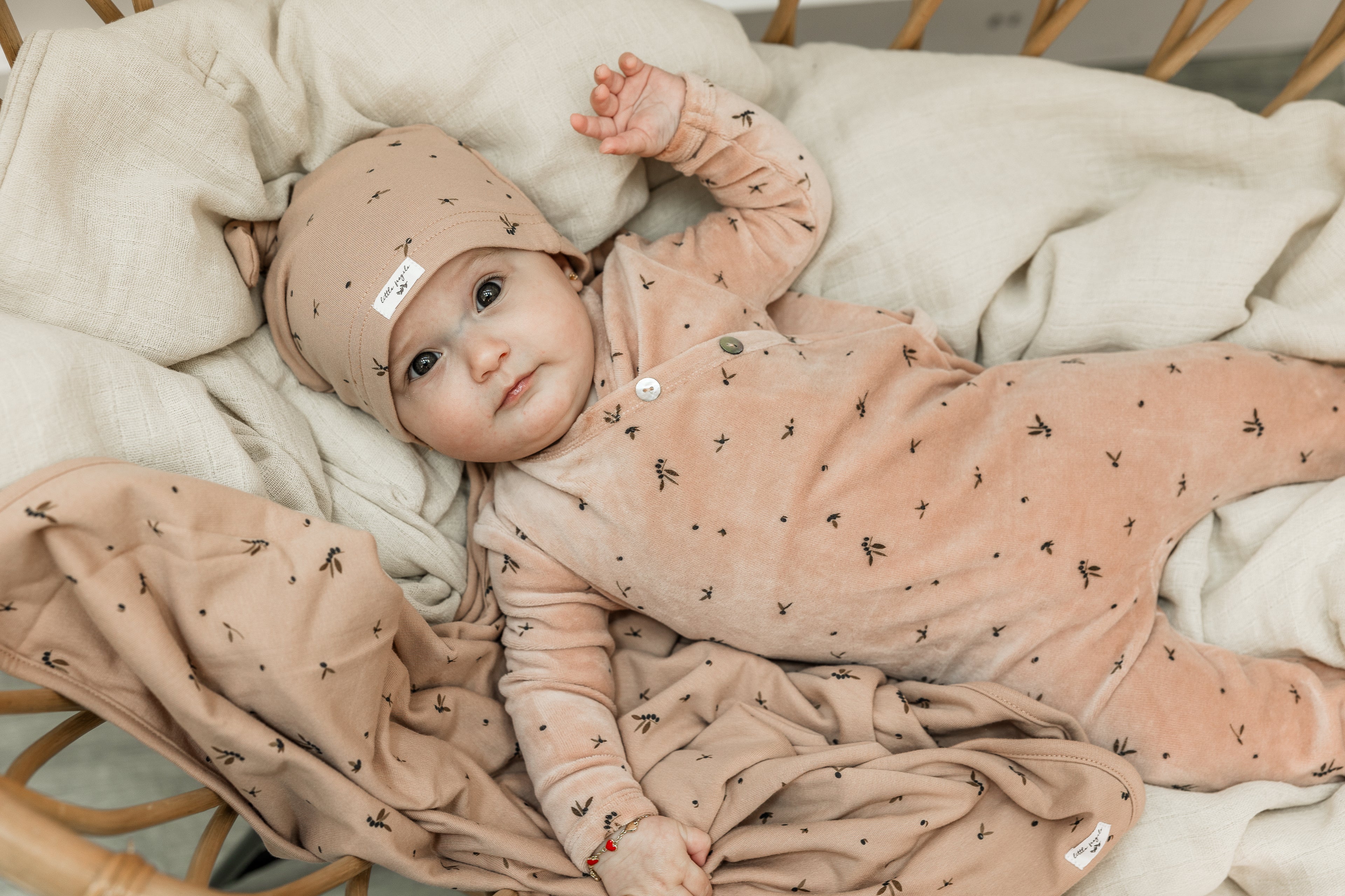 Leaf Print Blanket in by Little Fragile