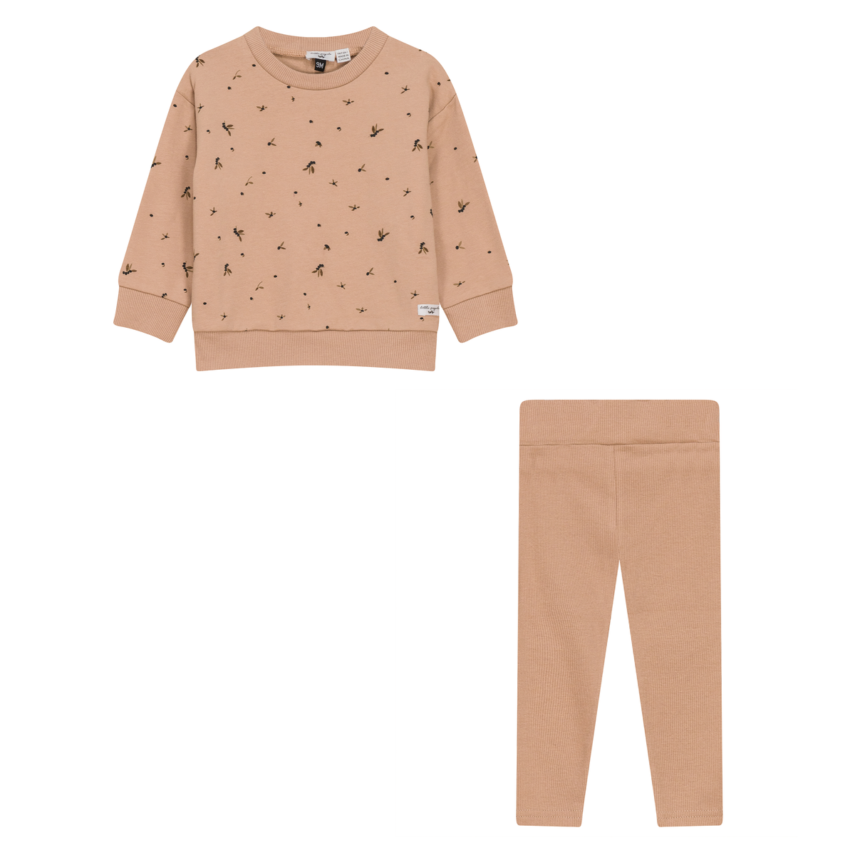 Leaf Print 2Pc Set in Maple Sugar by Little Fragile