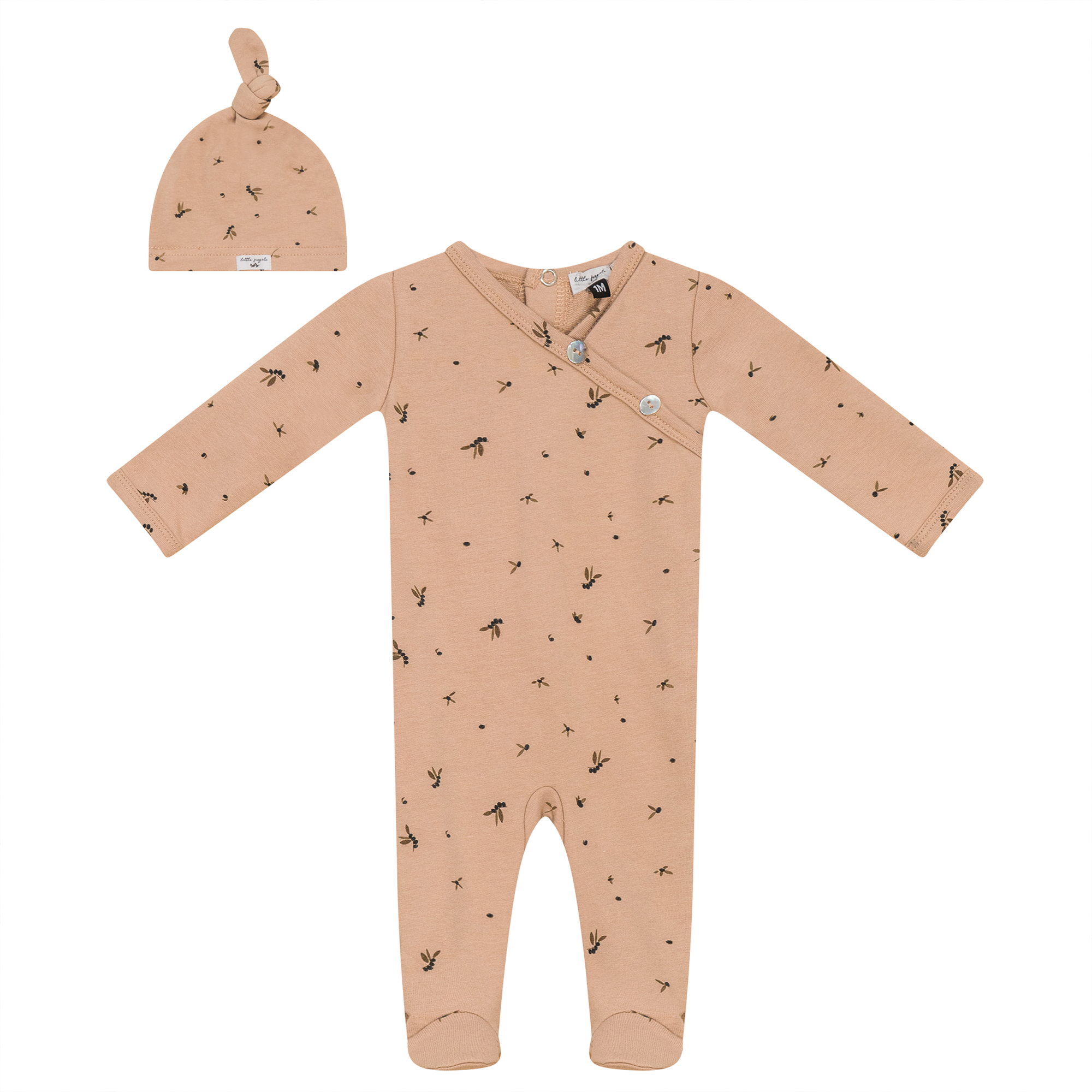 Leaf Print Onesie Set in Maple Sugar by Little Fragile