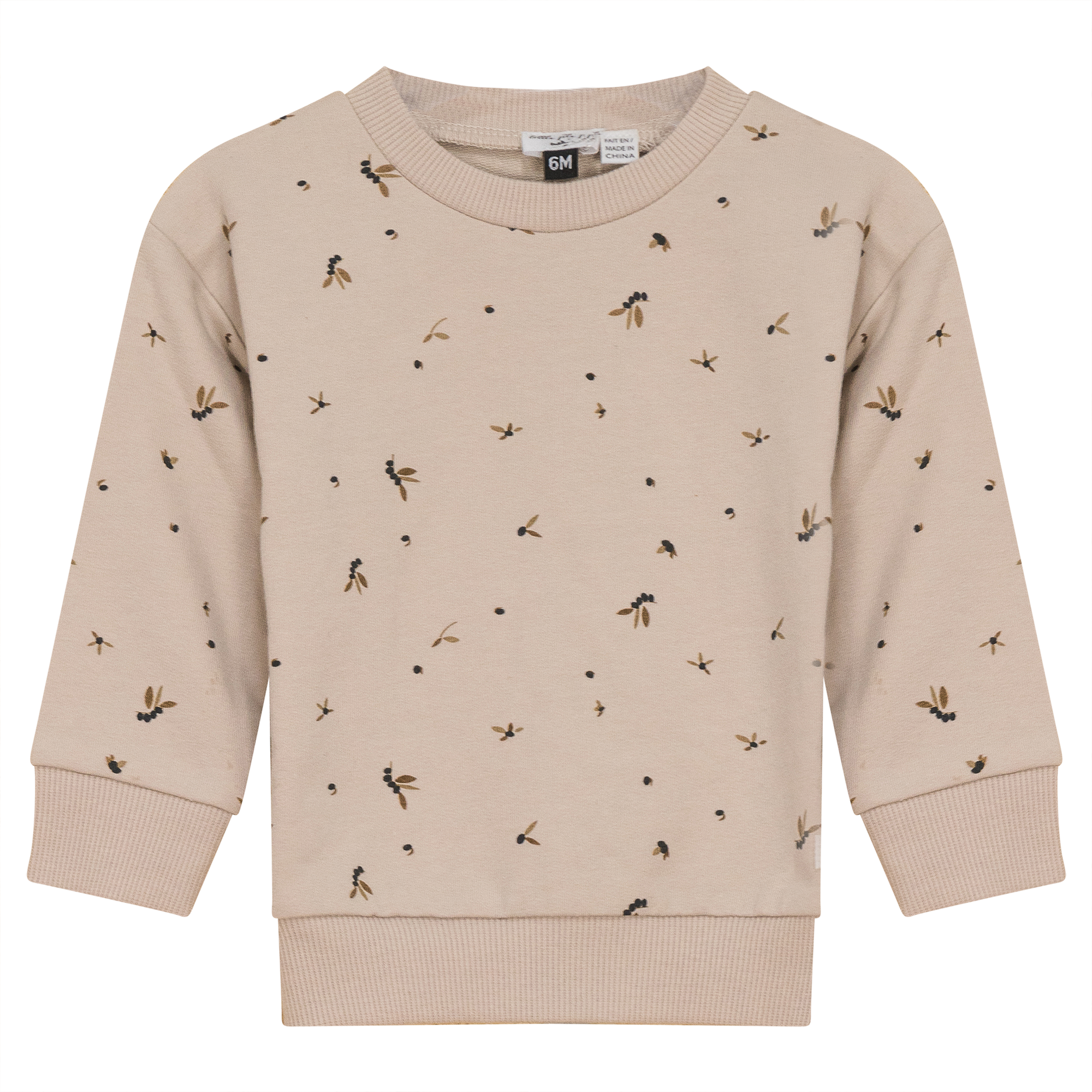 Leaf print Sweater in Biscuit by Little Fragile