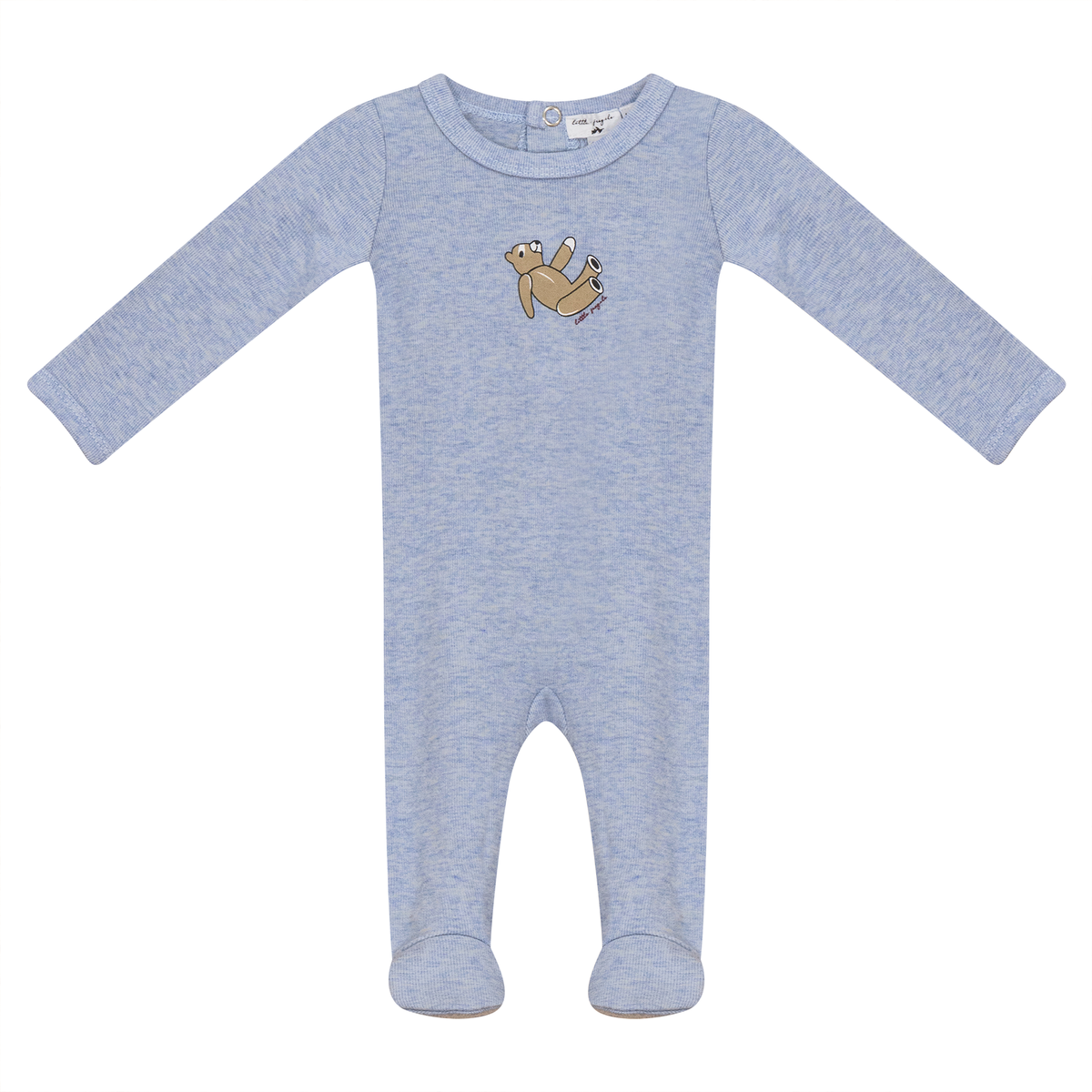 Bear Print Ribbed Onesie in Blue Mix by Little Fragile