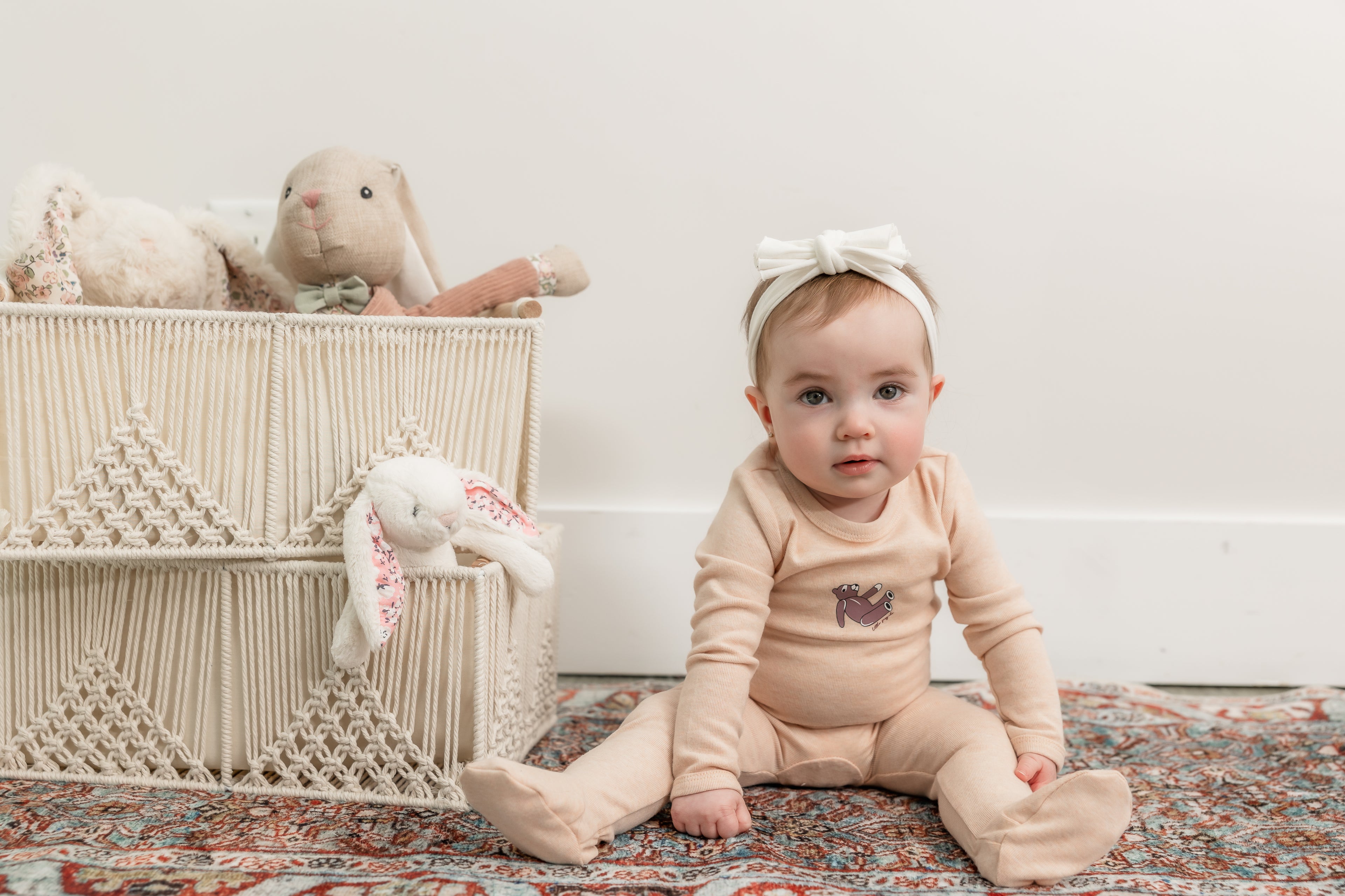 Bear Print Ribbed Onesie in by Little Fragile