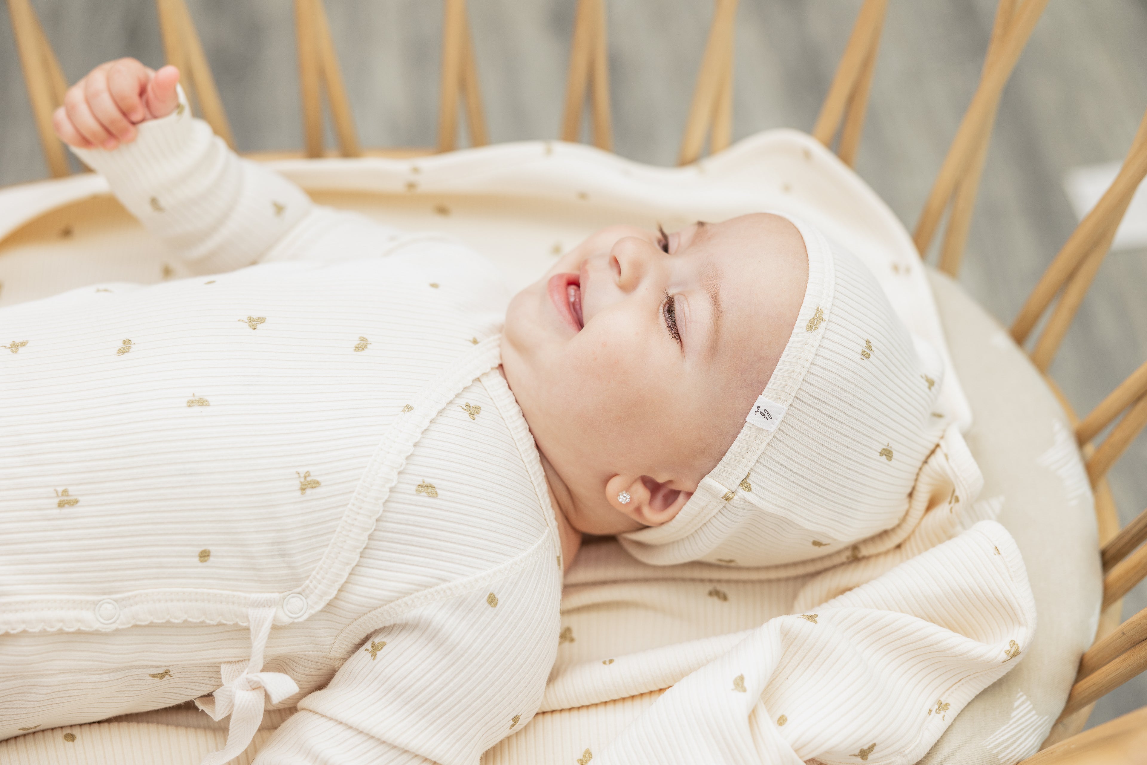 Leaf Print Onesie Set in by Little Fragile