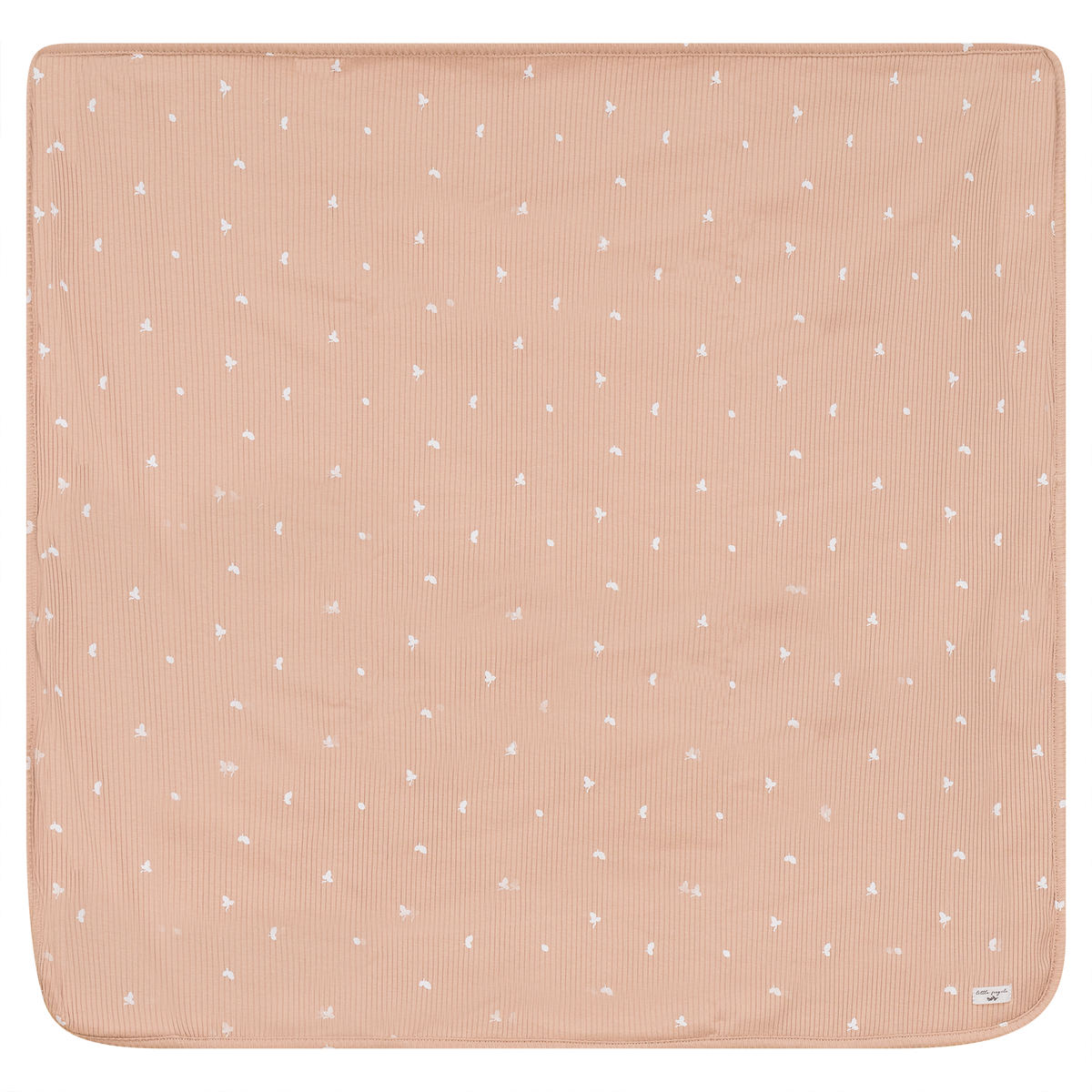 Leaf Print Ribbed Blanket in Light Maple One Size by Little Fragile
