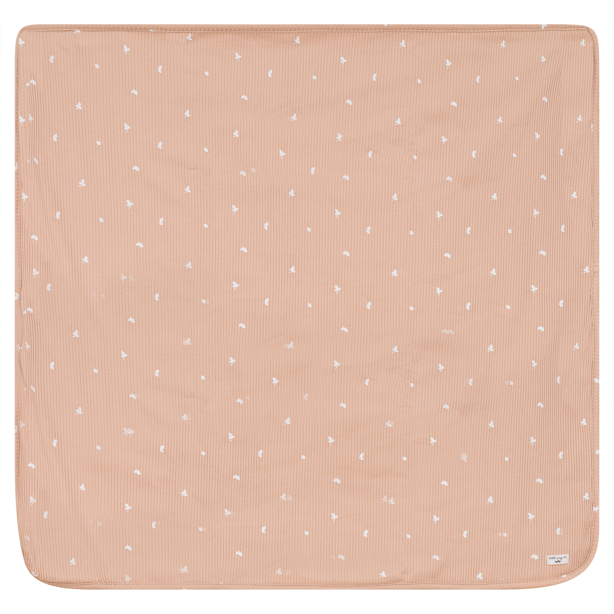 Leaf Print Ribbed Blanket in Light Maple One Size by Little Fragile