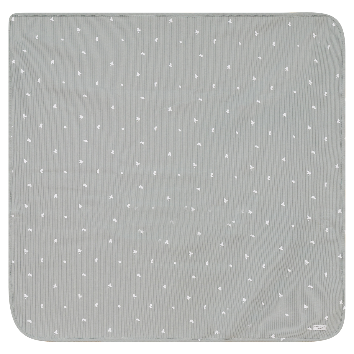 Leaf Print Ribbed Blanket in Seafoam One Size by Little Fragile