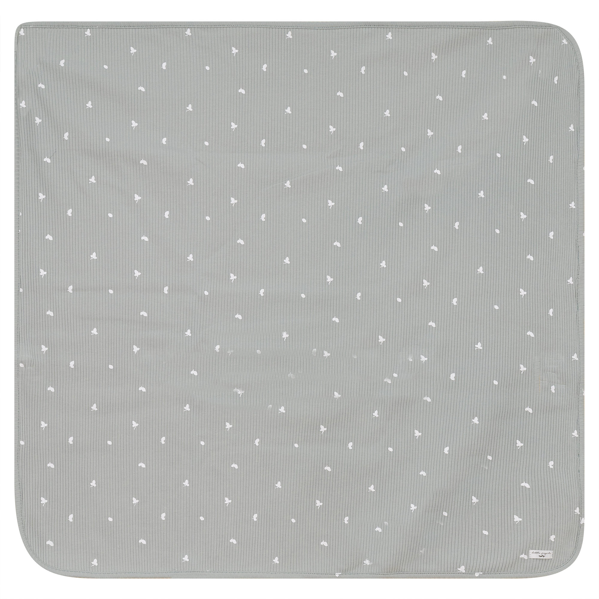 Leaf Print Ribbed Blanket in Seafoam One Size by Little Fragile