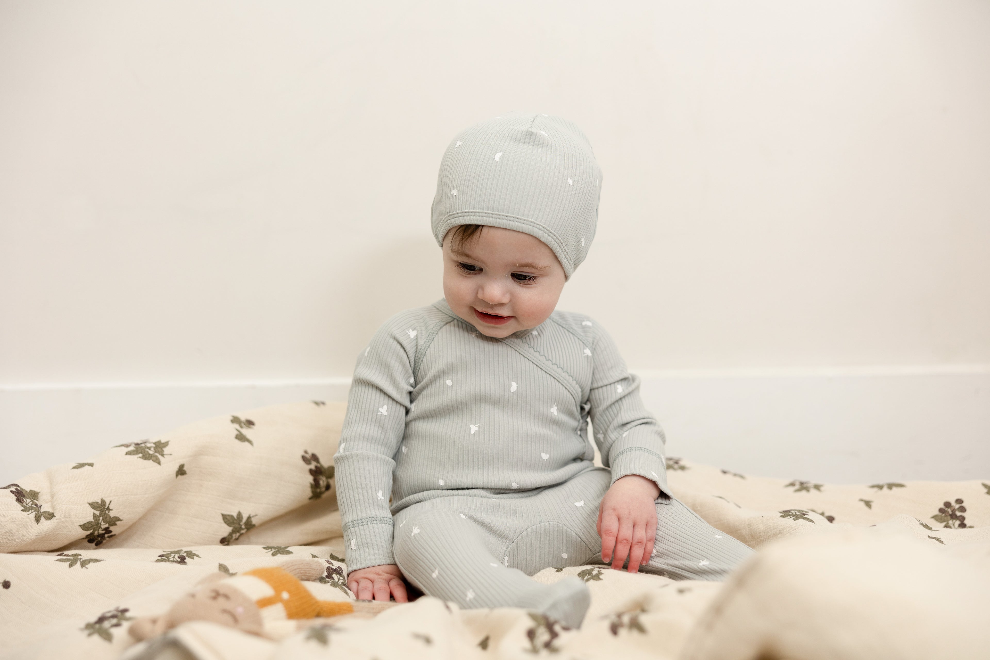 Leaf Print Onesie Set in by Little Fragile