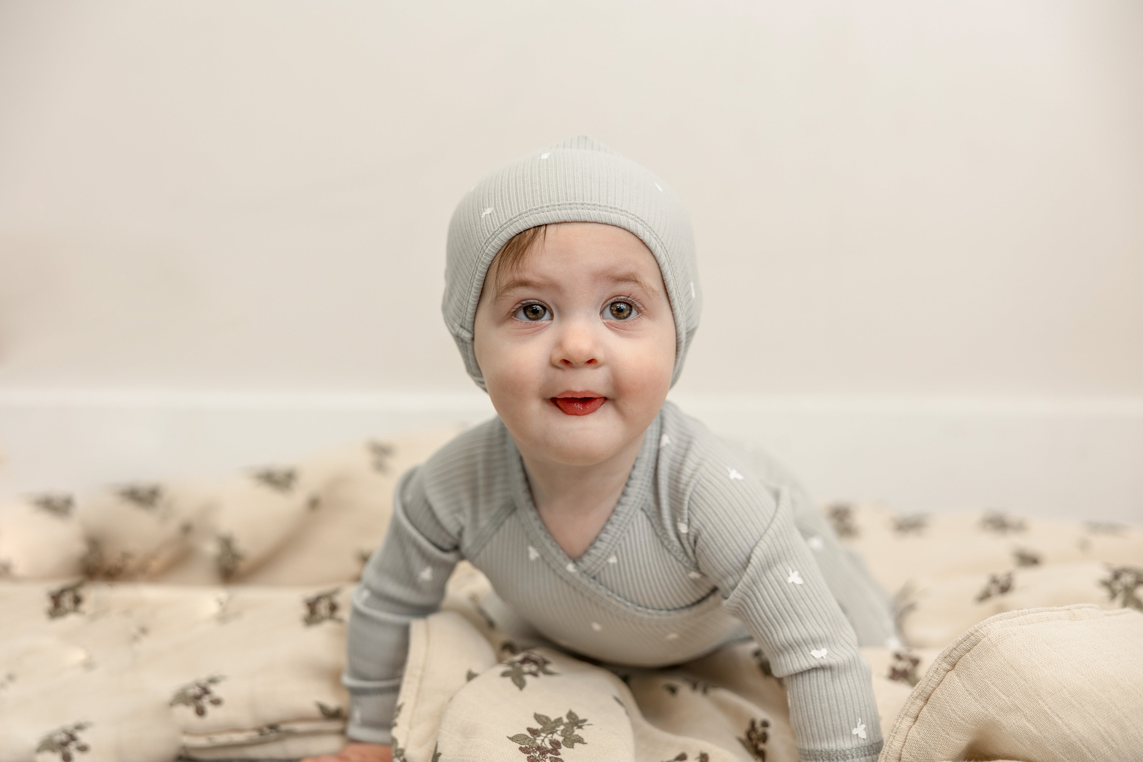 Leaf Print Onesie Set in by Little Fragile