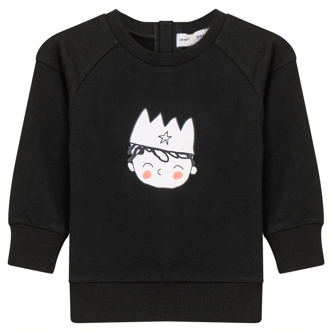 Crown Print Sweatshirt Black Boys Pullover by {{ product_vemdor}}