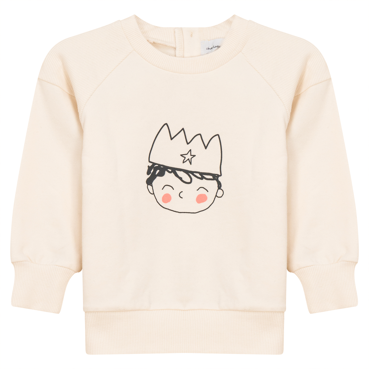 Crown Print Sweatshirt in Cream by Charlotte & George