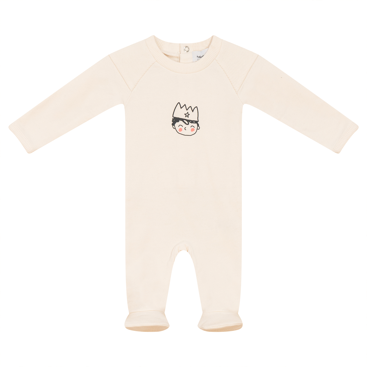 Crown Print Onesie in Cream by Charlotte & George