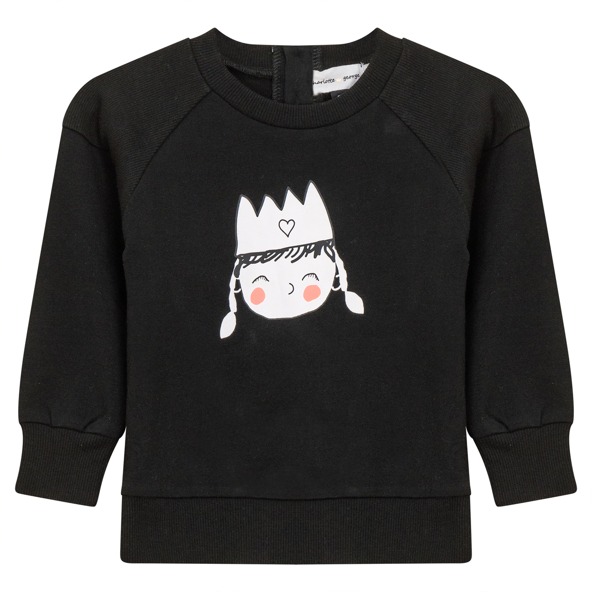 Crown Print Sweatshirt in Black by Charlotte & George