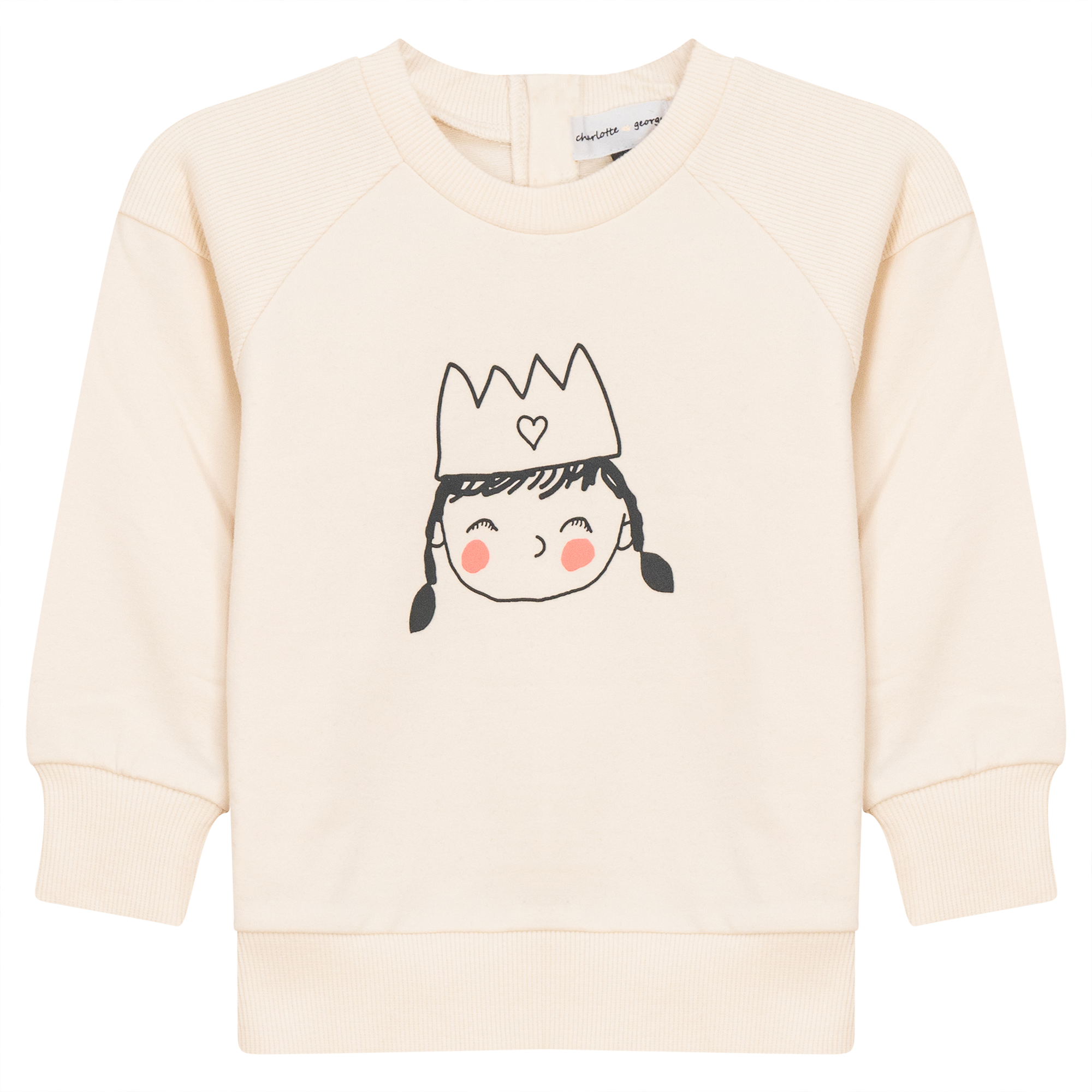 Crown Print Sweatshirt in Cream by Charlotte & George