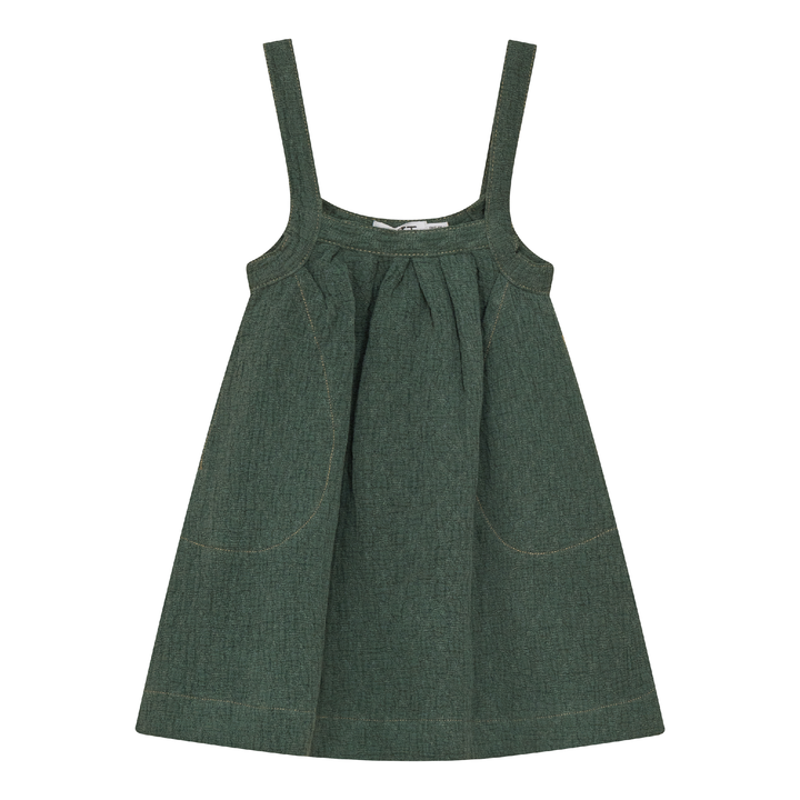 Woven Jacquard Jumper Green Girls Dress by {{ product_vemdor}}