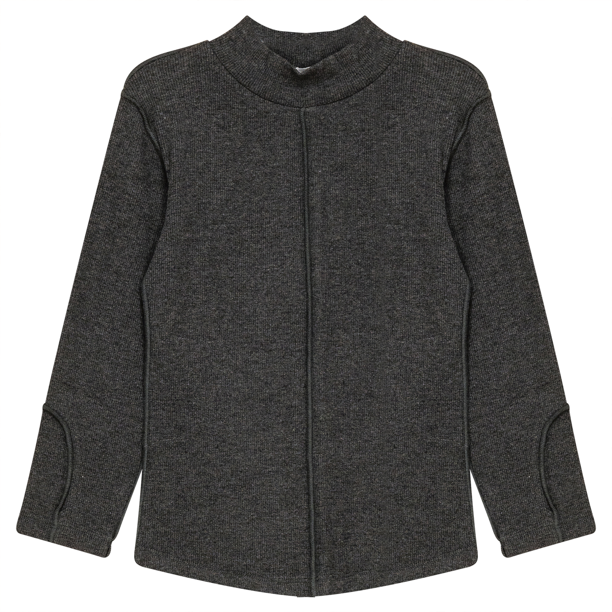 Ribbed Top with Outseams in Black Mix by FYI