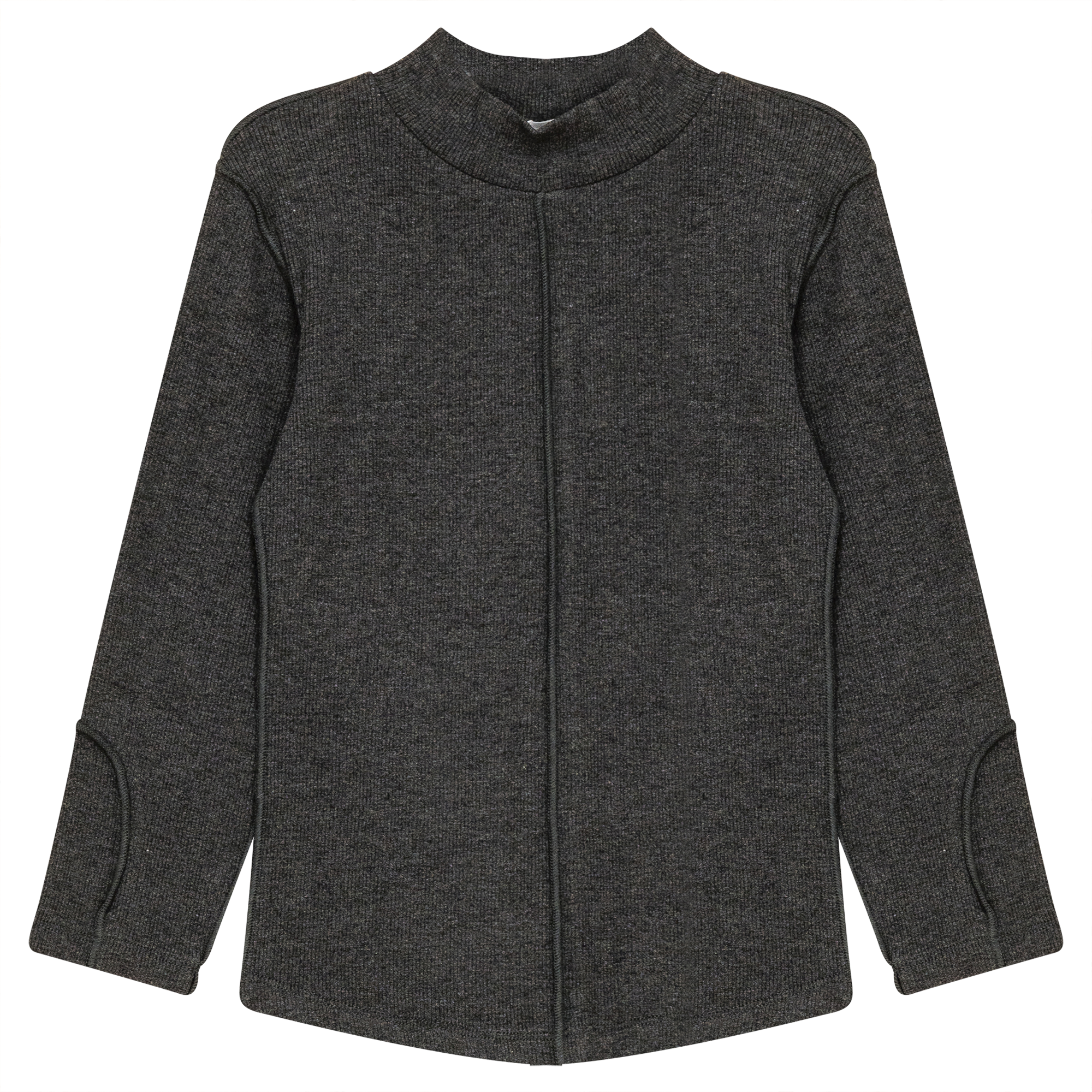 Ribbed Top with Outseams in Black Mix by FYI