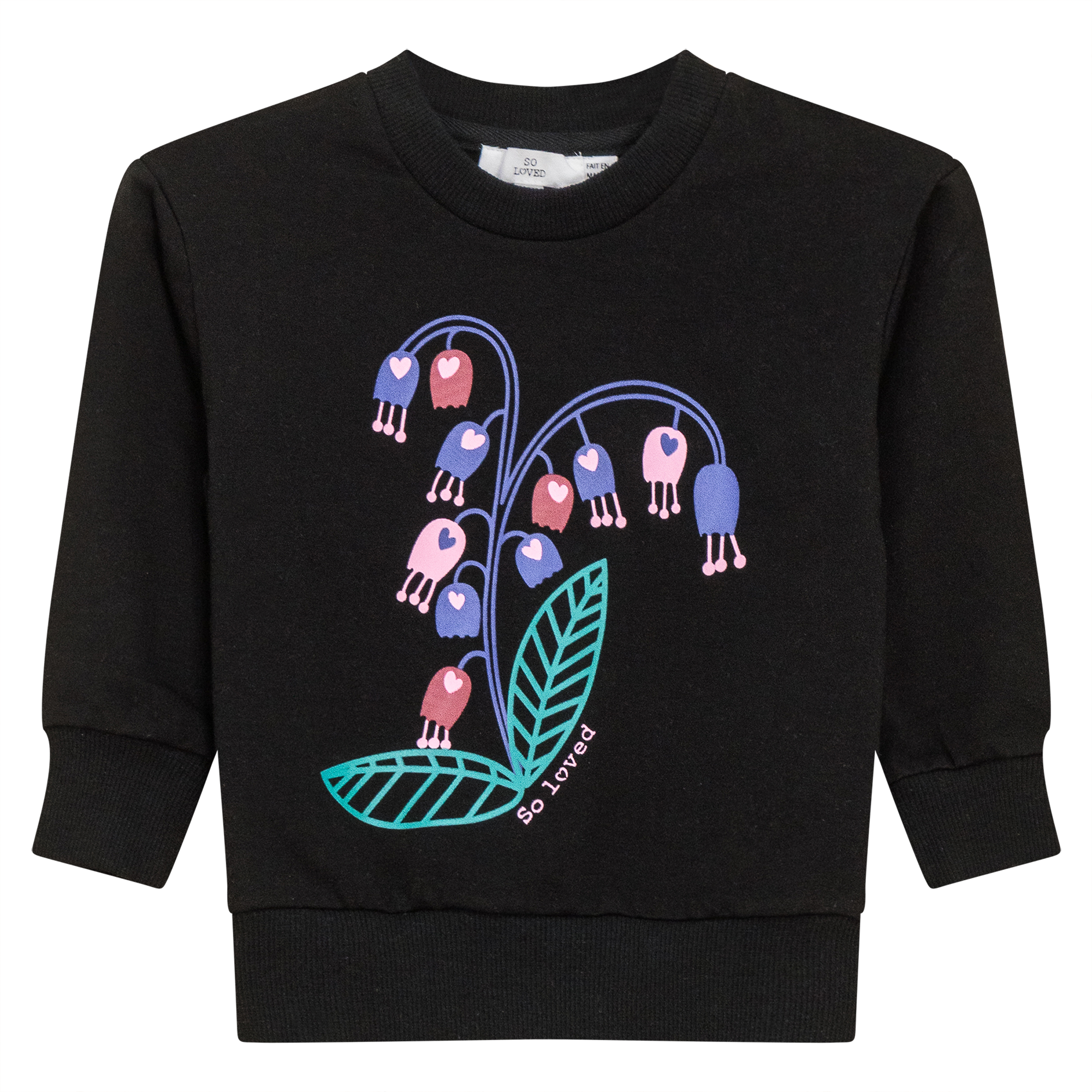 Multi Print Sweater in Black by So Loved