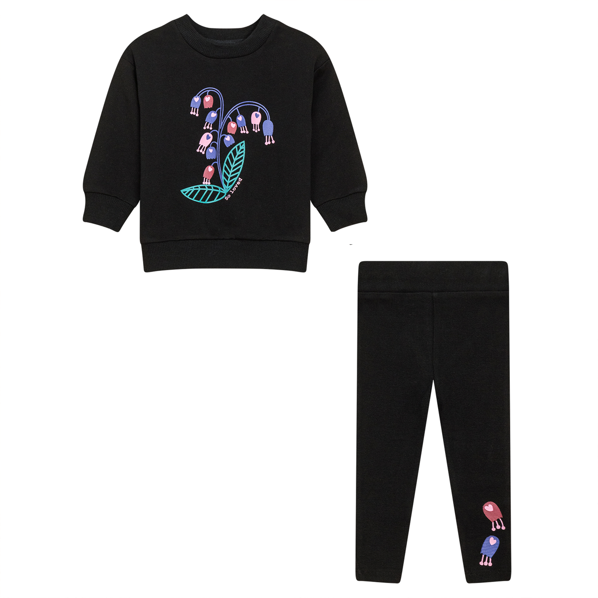 Multi Print 2Pc Set in Black by So Loved