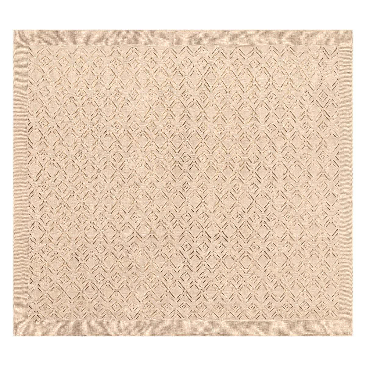 Pointelle Knit Blanket in Ivory One Size by Charlotte & George