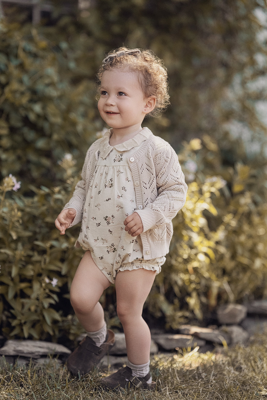 Pointelle Knit Cardigan in by Charlotte & George