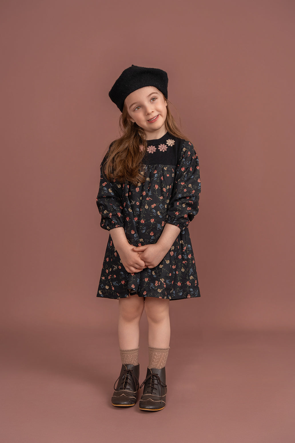 Flower Print Embroidered Dress in by Clô