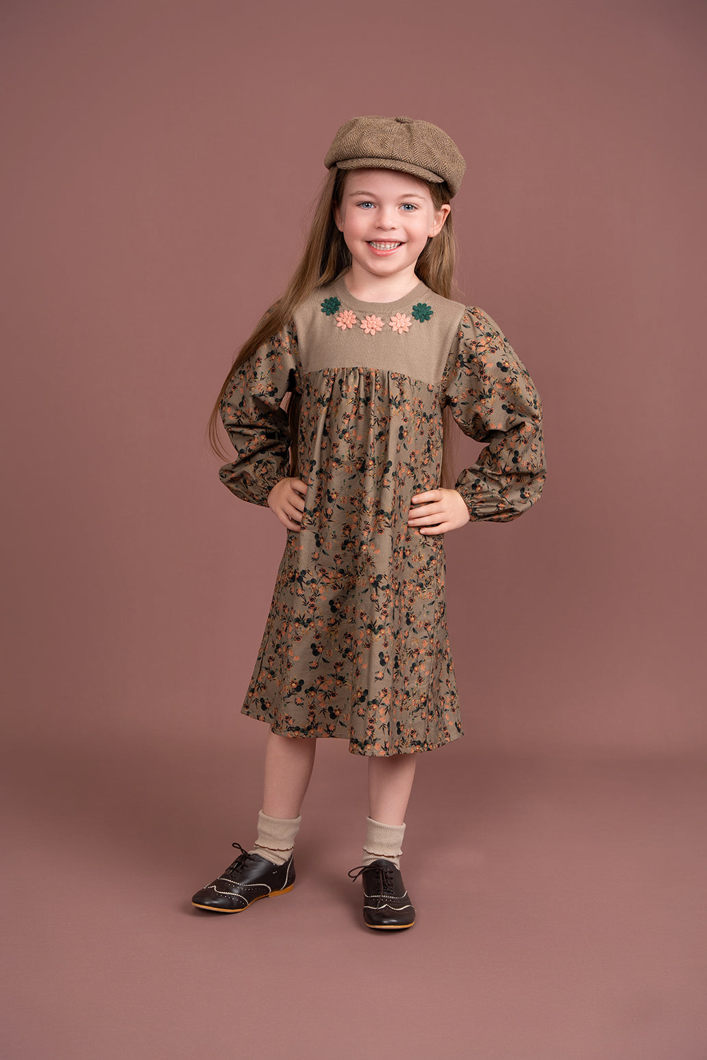 Flower Print Embroidered Dress in by Clô