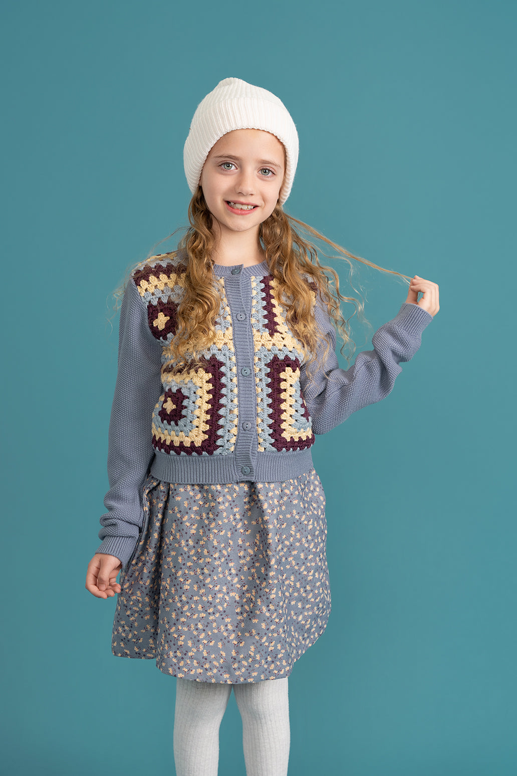 Woven Suede Flower Print Set in by Clô