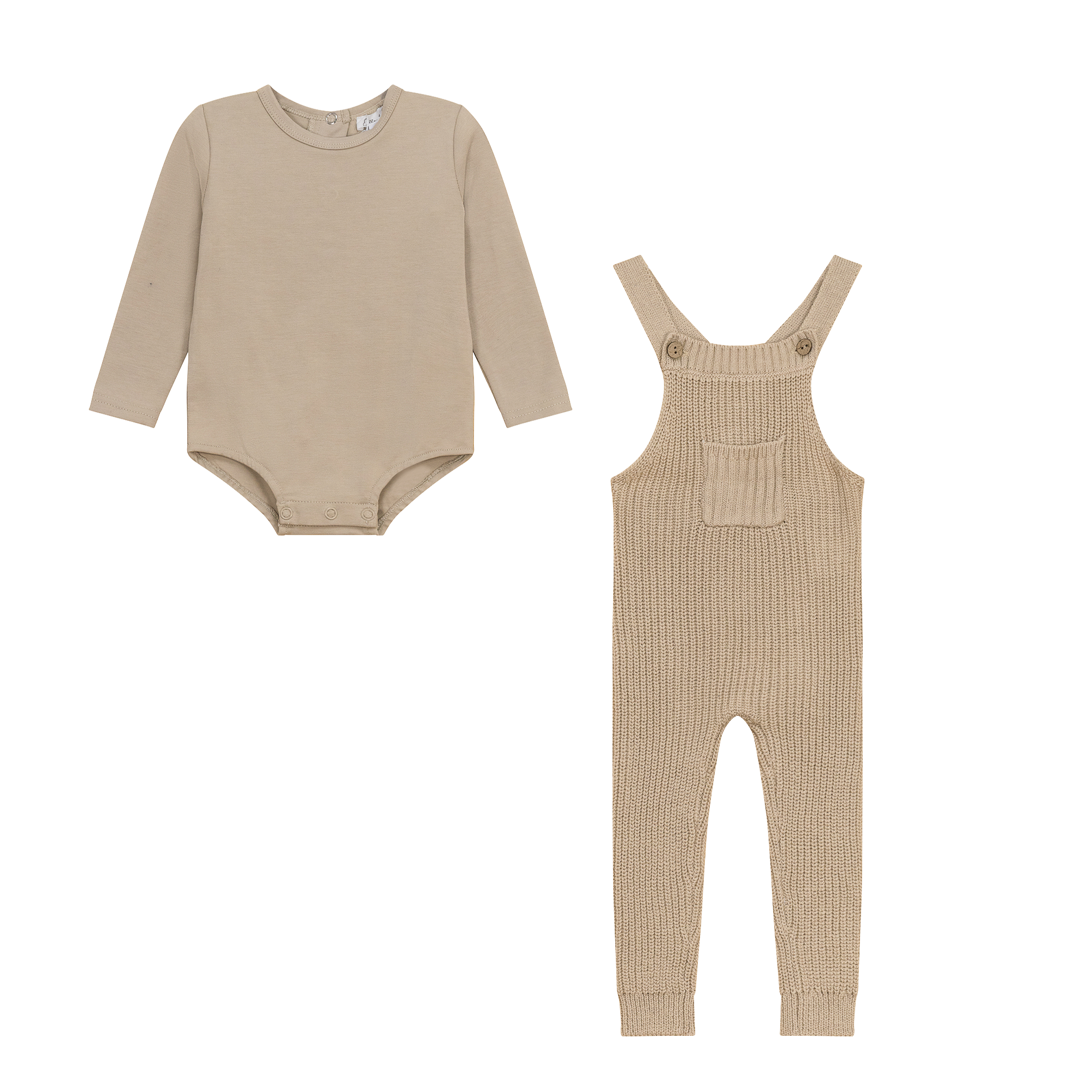 Overall Knit Set in Stone by Elle & Boo