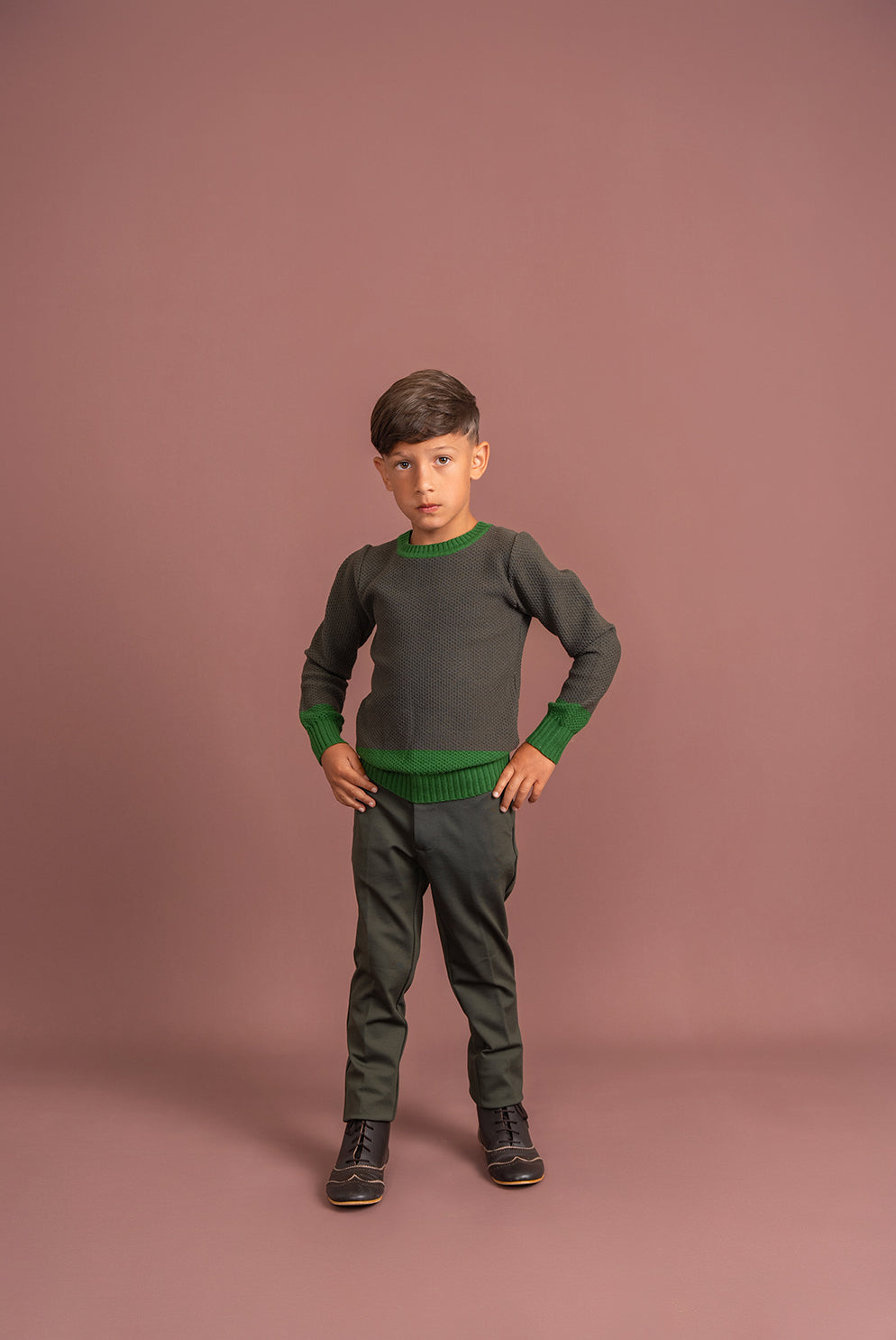 2 Tone Textured Knit Sweater in by Clô