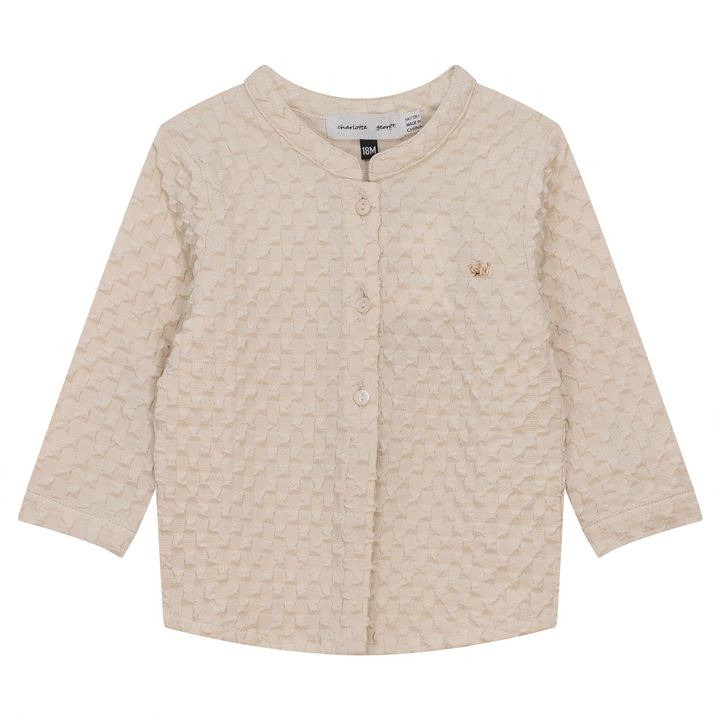 Puff Textured Woven Shirt Cream Boys Shirt by {{ product_vemdor}}