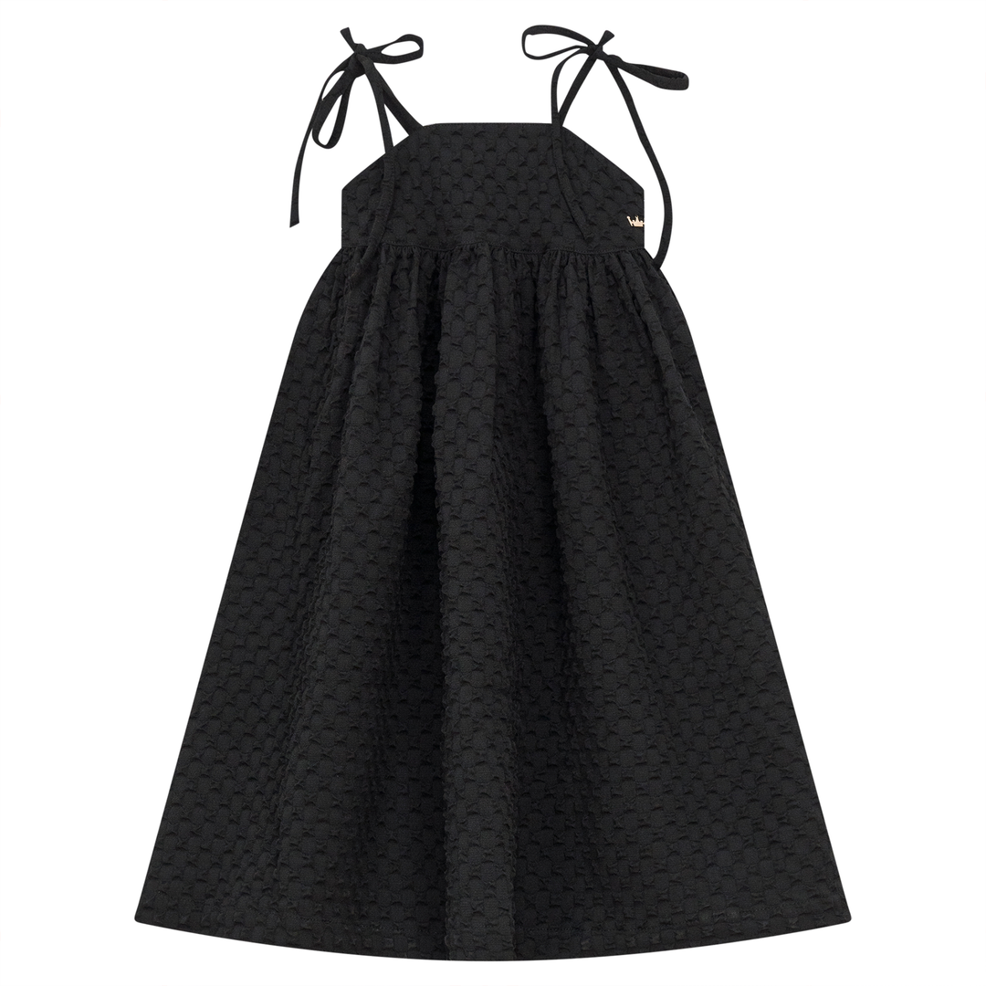 Puff Textured Woven Jumper Black Girls Dress by {{ product_vemdor}}