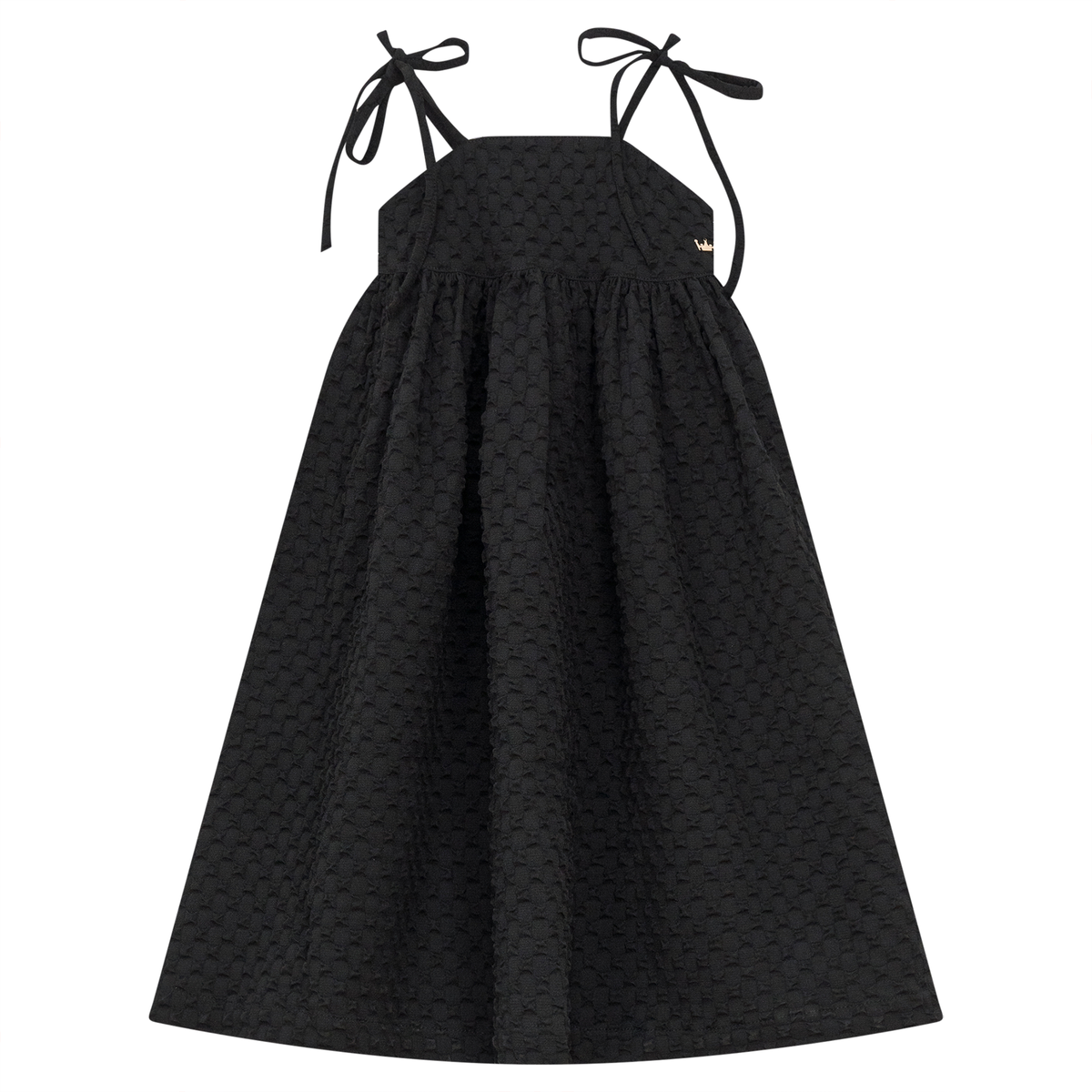 Puff Textured Woven Jumper in Black by Charlotte & George