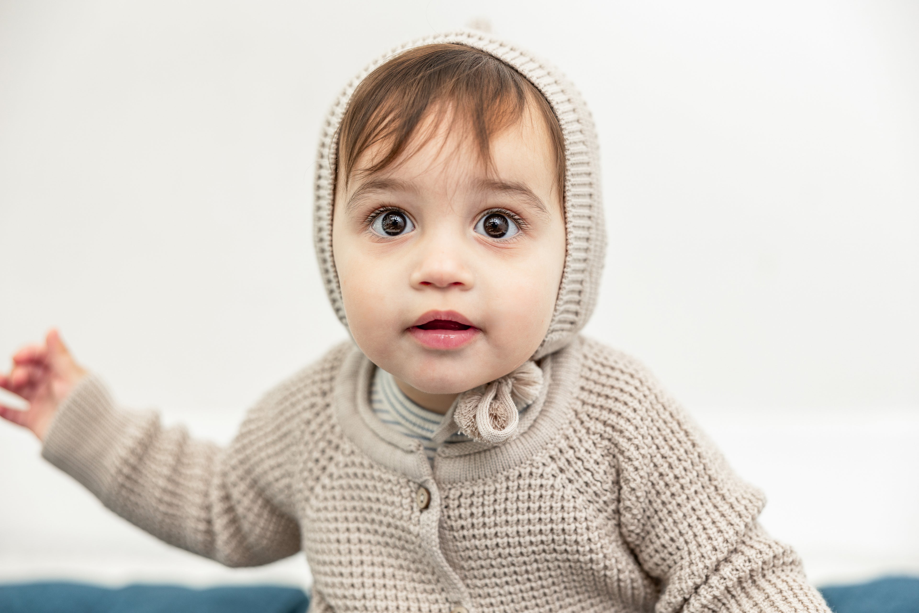 Waffle Knit Cardigan and Hat in by Clô