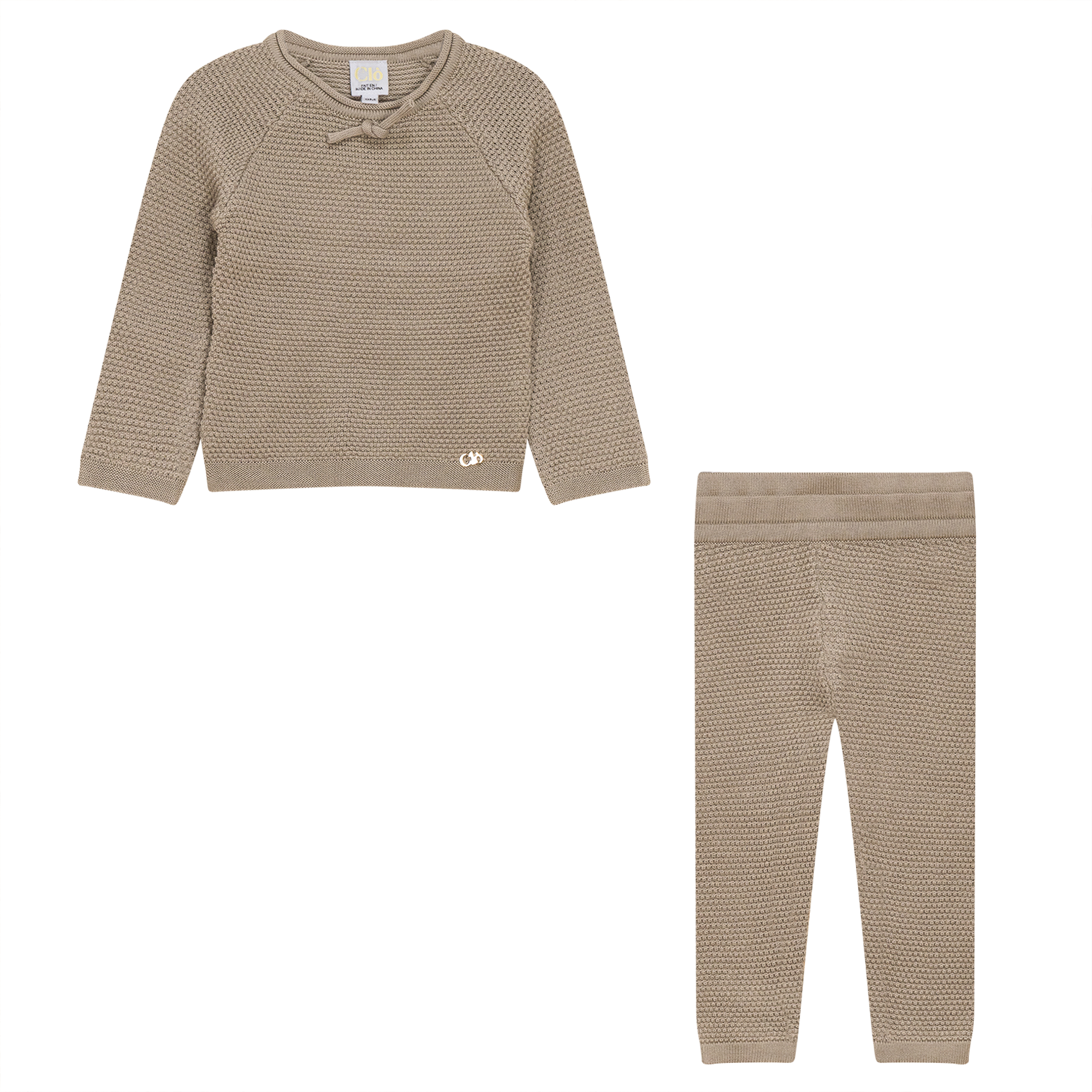 Textured Knit 2Pc Set in Stone by Clô