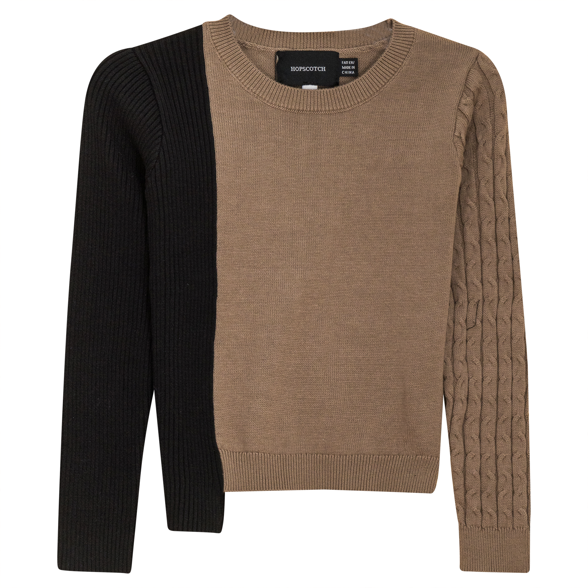 Cable Knit Sweater in Stone Black by Hopscotch