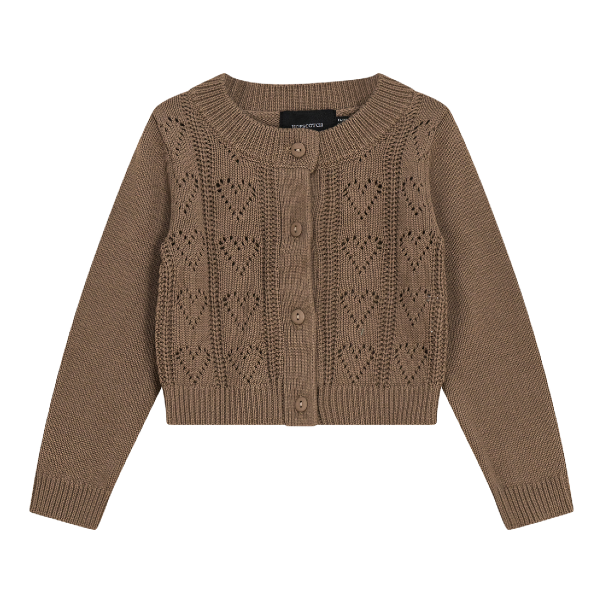 Knit Lace Cardigan in Stone by Hopscotch