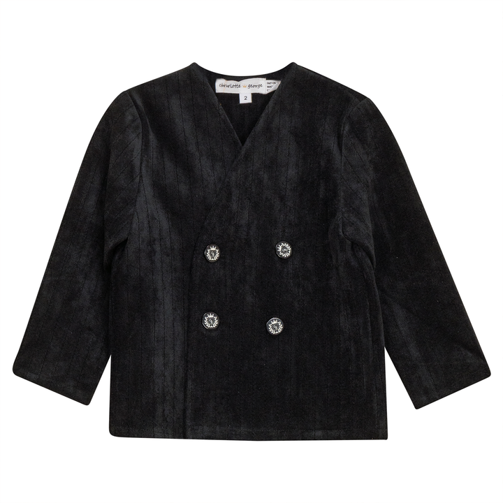 Striped Velour Jacket Black Boys Jacket by {{ product_vemdor}}