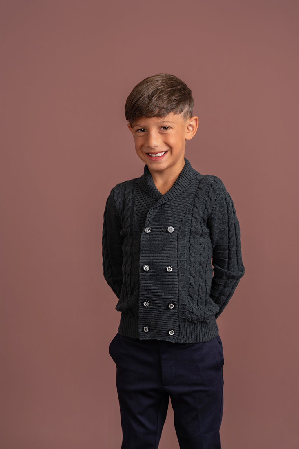 Textured Knit Cardigan in by Charlotte & George