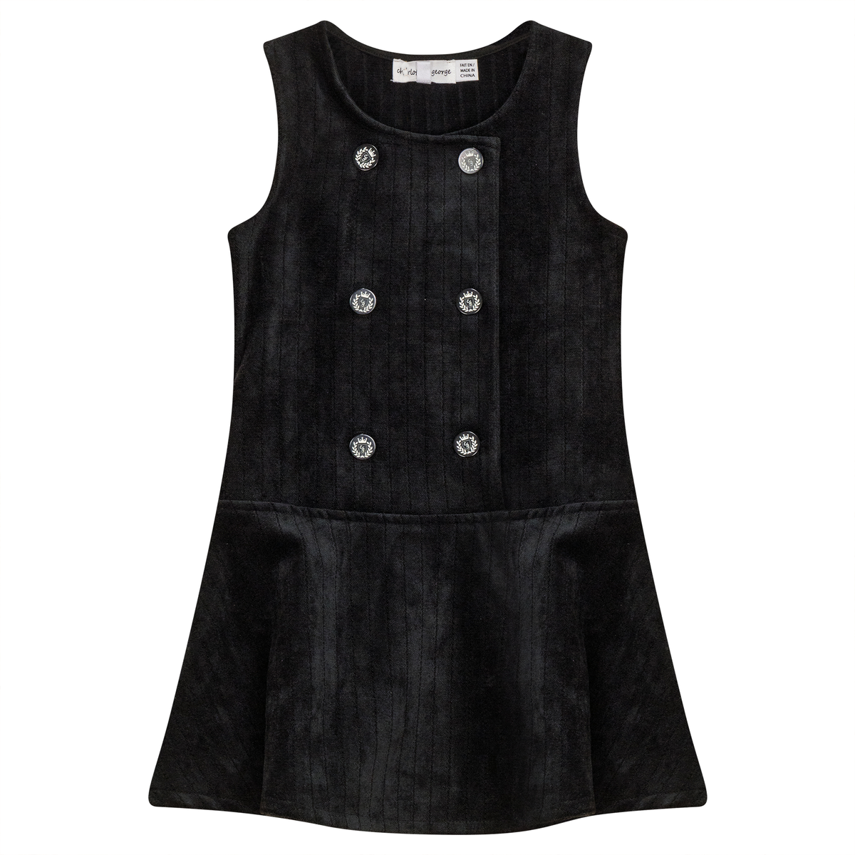 Striped Velour Jumper in Black by Charlotte & George
