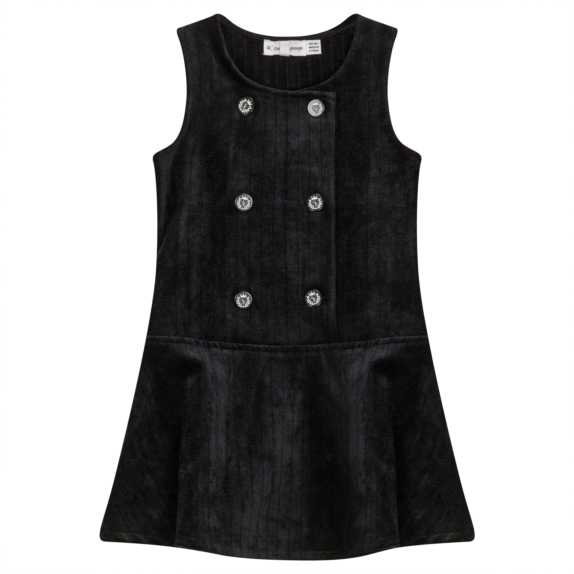 Striped Velour Jumper in Black by Charlotte & George